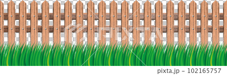 木製の柵と草 102165757