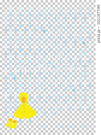 雨、雨衣和雨靴背景的矢量圖 102167390