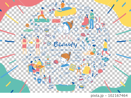 女性の美容に使いやすいイラスト素材集 102167464