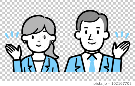Illustration of a business person male and female to guide Illustration of a business person male and female to guide 102167705
