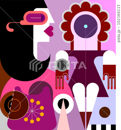 Two Women And Retro Telephone Two Women And Retro Telephone 102168115