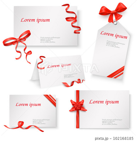 Cards With Ribbon And Bows 102168185