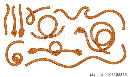Curved Pieces Of Natural Jute Cords 102168256