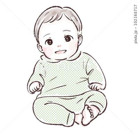 赤ちゃん, イラスト, 素材, ベビー, 可愛い, 育児, マタニティ, 出産, 子育て, ベビーカ 102168717