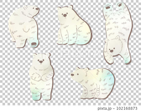 水彩風格_手繪白熊插畫集 102168873