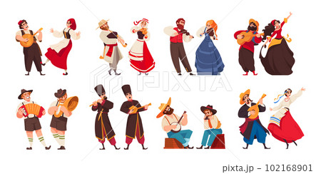 Isolated Folklore Music Icon Set 102168901