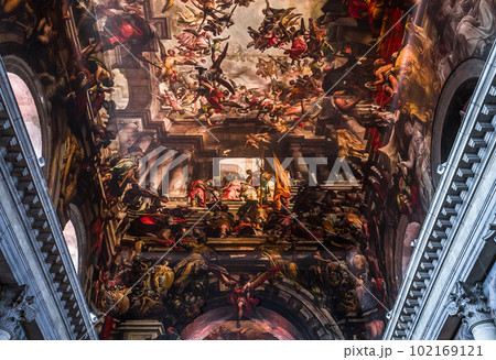 Frescoes in chiesa San Pantalon, Venice, italy 102169121
