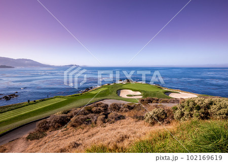 Pebble Beach golf course, Monterey, California,...の写真素材