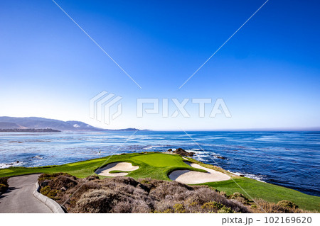 Pebble Beach golf course, Monterey, California,...の写真素材