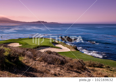 Pebble Beach golf course, Monterey, California,...の写真素材