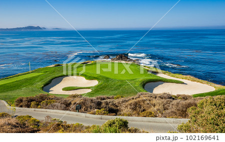 Pebble Beach golf course, Monterey, California,...の写真素材