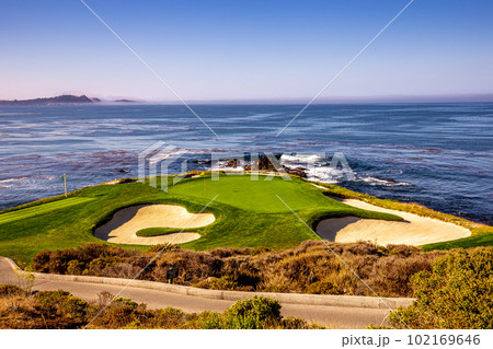 Pebble Beach golf course, Monterey, California,...の写真素材