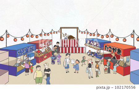 夏祭り風景＿人物あり 102170556