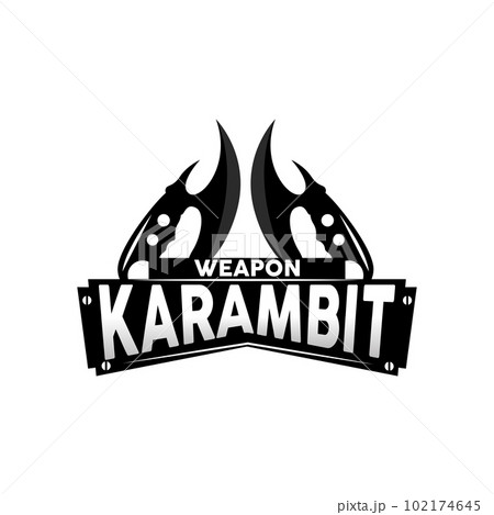 Kerambit Logo, Indonesia Fighting Weapon Vector, Ninja Fighting Tool Simple Design, Template Illustration Symbol Icon 102174645