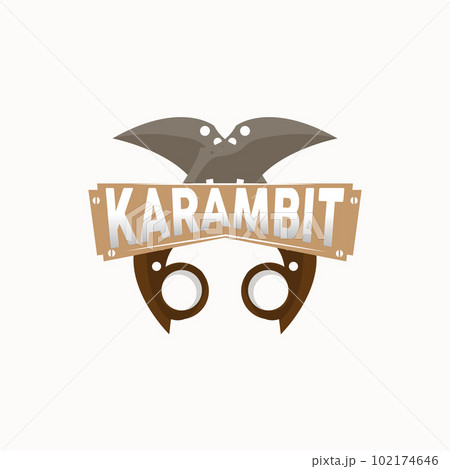 Kerambit Logo, Indonesia Fighting Weapon Vector, Ninja Fighting Tool Simple Design, Template Illustration Symbol Icon 102174646