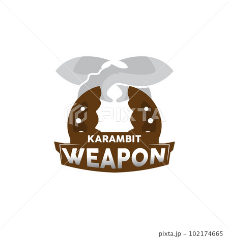 Kerambit Logo, Indonesia Fighting Weapon Vector, Ninja Fighting Tool Simple Design, Template Illustration Symbol Icon 102174665
