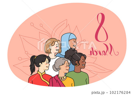 Diverse women celebrate international women day Diverse women celebrate international women day 102176284