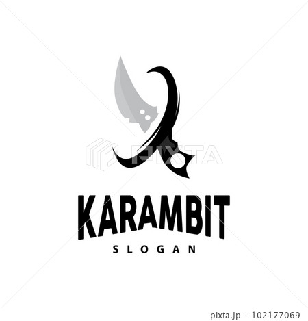 Kerambit Logo, Indonesia Fighting Weapon Vector, Ninja Fighting Tool Simple Design, Template Illustration Symbol Icon 102177069