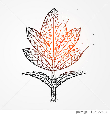 Polygonal vector illustration of a plant. Abstract environment concept. Polygonal vector illustration of a plant. Abstract environment concept. 102177695