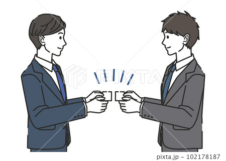 名刺を交換する男性 102178187