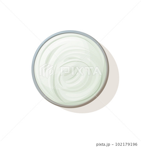 Cream for face and body in a jar, top view. Decorative cosmetics from natural ingredients. Cream for face and body in a jar, top view. Decorative cosmetics from natural ingredients. 102179196