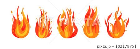 Tongue of Burning Fire and Flame Vector Set 102179751