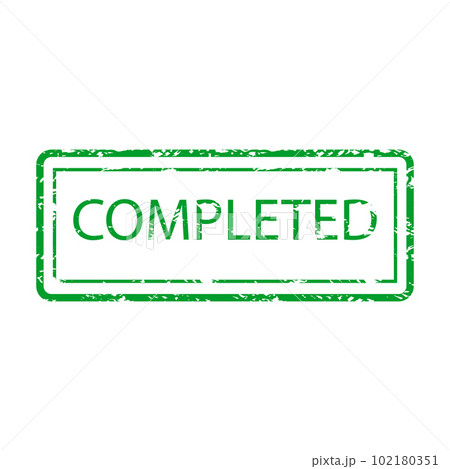 Completed rubber stamp for paper work in office 102180351