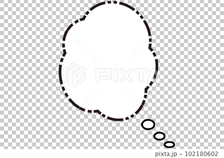 Manga speech bubble, cloud-shaped whisper vector 102180602