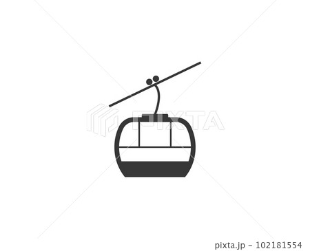 Aerial cableway, funicular, cabine icon. Vector illustration. 102181554