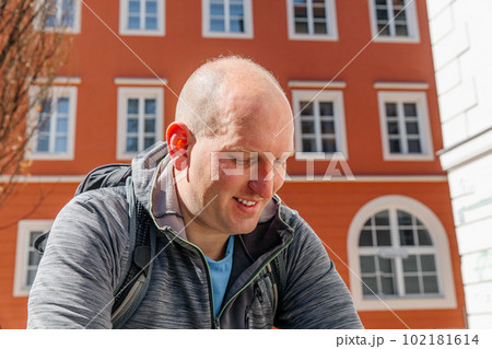 Portrait of a handsome hipster man. A man in a big city, a life style concept Portrait of a handsome hipster man. A man in a big city, a life style concept 102181614