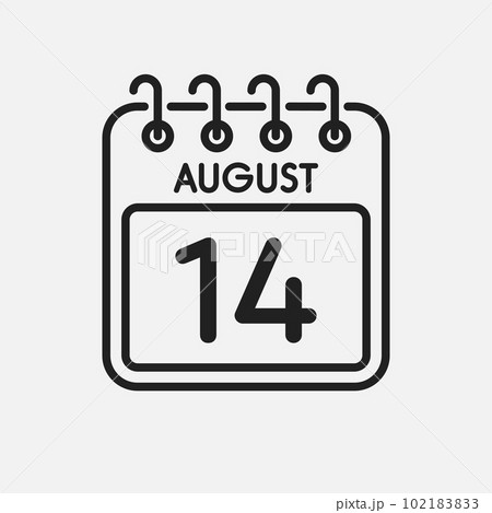 Icon page calendar day - 14 August Icon page calendar day - 14 August 102183833