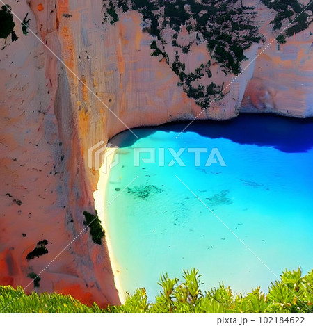 ギリシャ、ザキントス島のナヴァイオビーチ ギリシャ、ザキントス島のナヴァイオビーチ 102184622