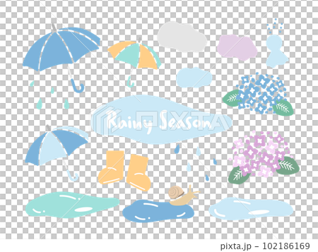Rainy day illustration set Rainy day illustration set 102186169