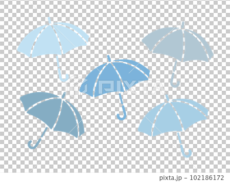 Umbrella rainy day illustration set 102186172