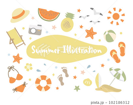 夏・海のイラスト セット 夏・海のイラスト セット 102186312