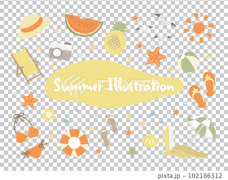 夏・海のイラスト セット 夏・海のイラスト セット 102186312