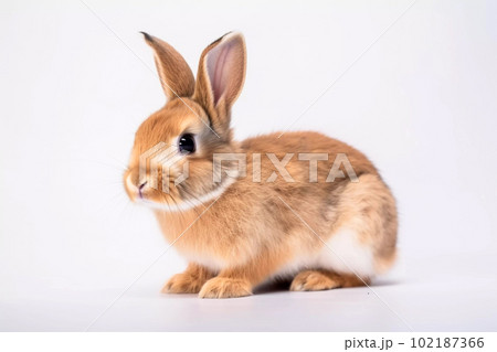 白背景のかわいいウサギ 白背景のかわいいウサギ 102187366