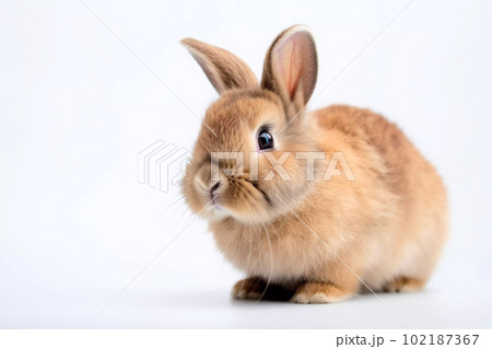 白背景のかわいいウサギ 白背景のかわいいウサギ 102187367