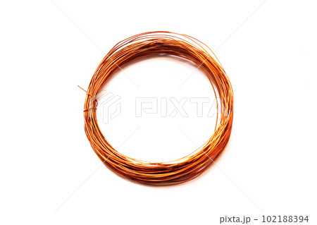 Large coil of wire on the table 102188394