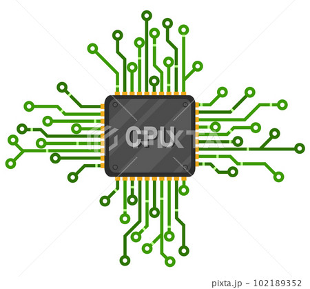 CPU with microchip tracks on a white background. Central Computer Processors CPU with microchip tracks on a white background. Central Computer Processors 102189352