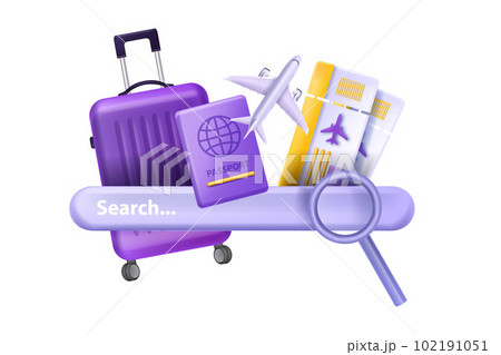 3D travel vacation vector flight ticket search online booking 102191051