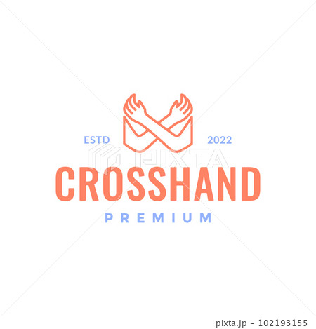 cross hand body language hipster logo design vector cross hand body language hipster logo design vector 102193155