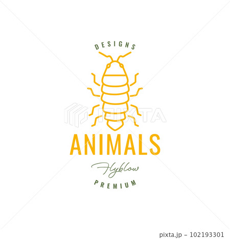 animal insect larva line minimal logo design vector animal insect larva line minimal logo design vector 102193301