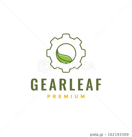 nature outdoor leaves leaf service gear abstract logo design vector 102193309
