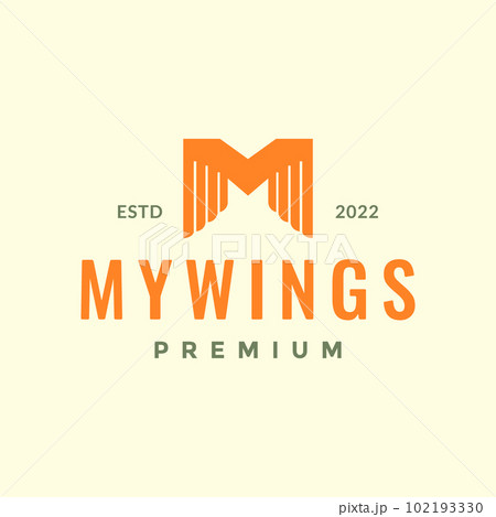 letter M or initial M with wings modern polygonal geometric logo design vector 102193330