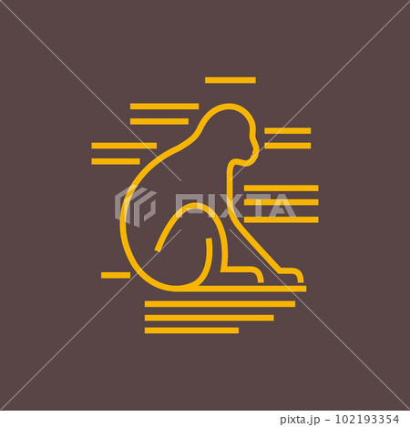 animal tree primate ape monkey alone sit sunset line minimal modern logo design design animal tree primate ape monkey alone sit sunset line minimal modern logo design design 102193354