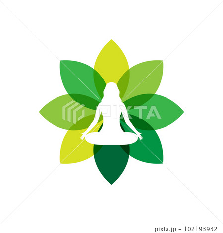 women female soul treatment healthcare wellness yoga leaves abstract colorful logo design vector 102193932