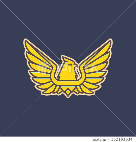 animal bird carnivore eagle wings modern flat sticker colorful logo design vector 102193934