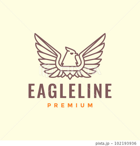 animal bird carnivore eagle wings modern line minimal logo design vector 102193936