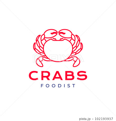 crabs seafood cooking fried crunch taste food line minimal modern logo design vector 102193937